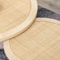 HOMCOM set van 2 salontafels met rotan(m-6)