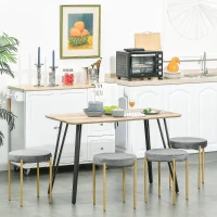 Stół do jadalni z nogami z metalowych prętów stół kuchenny stół do jadalni styl industrialny stal MDF(m-2)