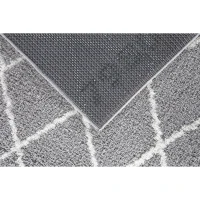 Homcom Teppich skandinavisches Muster Silber-Weiß 170 x 120 x 3,5 cm(m-4)