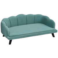 PawHut Sofa dla psa z oparciem sofa dla zwierząt domowych legowisko dla psa z miękkim obiciem sofa dla kota kolor zielony