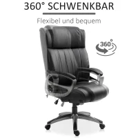 Vinsetto® Bürostuhl Massagefunktion drehbar 64,5 x 79 x 115-126 cm Schwarz(m-7)