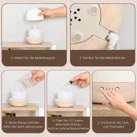 HOMCOM 180ml Aroma Diffuser for Essential Oils Humidifier with Adjustable LED Warm Lights, 2 Mist Mode, Timer, Waterless Auto-off for Home and Office(m-5)