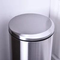 HOMCOM® Kosz na śmieci kosz na odpadki kosz z pedałem z kubłem wewnętrznym z cichym zamykaniem stal nierdzewna PP Ø29,2 x wys. 62,5 cm(m-9)