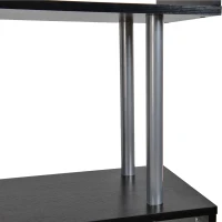 HOMCOM® boekenkast zwart wandstelling roomdivider vrijstaande stelling  4 vakken MFC hoekstelling bureaustelling(m-5)
