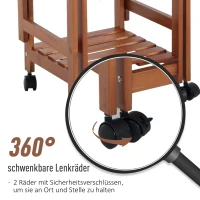 Wózek serwujący HOMCOM, wózek kuchenny, dwa składane elementy boczne, płyta ceramiczna, drewno sosnowe, 91 x 37 x 75cm(m-13)