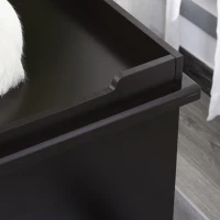 PawHut Katzenschrank Katzentoilette Katzenklo Katzenhaus Katzenbett mit magnetischen Türen verstellbaren Trennwände MDF Kurzplüsch Braun 74 x 54 x 53 cm(m-10)