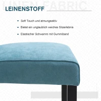 HOMCOM Luxus Esszimmerstuhl, gepolstert und getuftet, Kautschuk, Leinen(m-4)