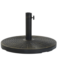 Outsunny® Base de Sombrilla Ajustable Universal Pie de Parasol de Cemento Soporte de Sombrilla Redondo Patio Jardín Playa Estilo Retro HDPE Φ53x30cm