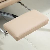 Vinsetto Massage Bürostuhl  Massagesessel Vibrationsmassage Schreibtischstuhl mit Rückenkissen Wärmefunktion Höhe und Winkel einstellbar Kunstleder Metall Hellbraun 67 x 69 x 106,5-114,5 cm(m-9)