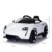 HOMCOM Kinderauto Elektroauto Kinderfahrzeug Kinderwagen mit Fernbedienung Weiß L115 x B65 x H50 cm(m-3)