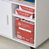 HOMCOM Vloerlamp verlichting bijzettafel met 3 planken E27 tot 40W E1-MDF(m-9)