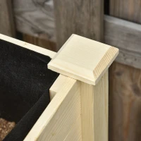 Podwyższona grządka na kółkach stół do sadzenia roślin skrzynka na kwiaty z odpływem lite drewno włóknina(m-5)