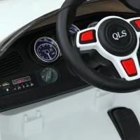 HOMCOM Kinderauto Elektroauto Kinderfahrzeug Kinderwagen mit Fernbedienung Weiß L115 x B65 x H50 cm(m-8)