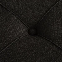 HOMCOM Sitzhocker, Polsterhocker, Fußhocker mit Holzbeine, rund, Kiefer, Leinen, Dunkelgrau, L39,5 x B39,5 x H45 cm(m-11)