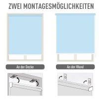 Outsunny Rolgordijn met handslinger raamrolgordijn wand-/ dakmontage UV50 + aluminium grijs 1,4 x 2 m(m-5)