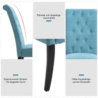 HOMCOM Luxus Esszimmerstuhl, gepolstert und getuftet, Kautschuk, Leinen(m-6)