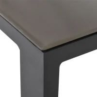 Outsunny 3-częściowy zestaw mebli ogrodowych z 4-stopniową regulacją Leżak ogrodowy, komplet stolik z krzesłami, aluminiowy, szary(m-8)