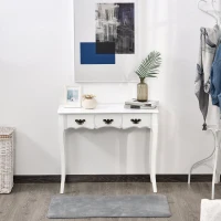 HOMCOM Konsolentisch, Beistelltisch mit 3 Schubladen, Vintage Sideboard, Massivholz, 90 x 40 x 75,5 cm(m-2)