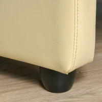 HOMCOM Fotel Fotel wypoczynkowy Fotel telewizyjny Fotel z funkcją rozkładania Sztuczna skóra (kremowy)(m-8)