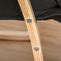 HOMCOM® Relaxsessel Ruhesessel Relaxstuhl Fernsehsessel Sessel modern Balkon verstellbares Fußteil Auflage Holz Schwarz 66,5 x 81 x 100cm(m-5)