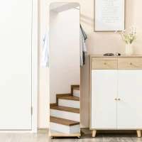 HOMCOM Standspiegel Natur 40 cm x 44,5 cm x 170 cm(m-5)