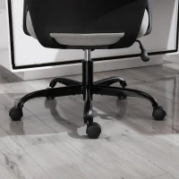 Vinsetto Bürostuhl Ergonomischer Drehstuhl mit Wippenfunktion Armlehne höhenverstellbar Kunstleinen Stahl Grau+Schwarz 60 x 64 x 112-120 cm(m-11)