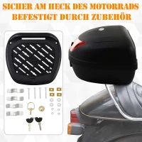 HOMCOM Kufer motocyklowy Kufer na skuter Kufer do motocykli skuterów motorowerów 48 l Kufer na kask czarny(m-5)