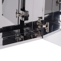 HOMCOM Wall mounted Bathroom Mirror Storage Cabinet Double Doors Stainless Steel 430mm (W)(m-7)