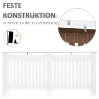 Maskownica na kaloryfer osłona grzejnika biała 172 x 19 x 81 cm HOMCOM®(m-6)
