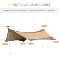 Żagiel tarp ochrona przeciwsłoneczna poliester złoty Outsunny(m-7)