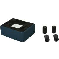 HOMCOM Sitzhocker Hocker mit Leinenoptik Moderner Fußhocker Polsterhocker Ottomane für Schlafzimmer, Wohnzimmer, Dunkelblau(m-6)