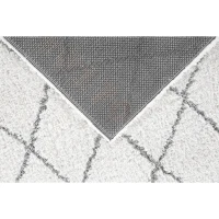 Homcom Teppich skandinavisches Muster Weiß-Silber 170 x 120 x 3,5 cm(m-4)