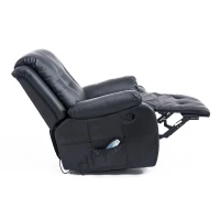 HOMCOM Massagesessel mit Wärmefunktion Fernsehsessel Elektrisch Relaxsessel TV Sessel mit Liegefunktion (Kunstleder Schwarz)(m-5)