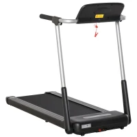 HOMCOM Elektrisches Laufband mit LED-Display Faltbares Fitnessgerät 1-12 Km/h Stahl Schwarz 138 x 67 x 111 cm(m-1)