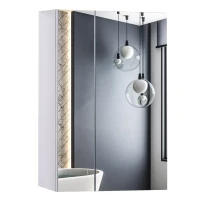 HOMCOM Wall mounted Bathroom Mirror Storage Cabinet Double Doors Stainless Steel 430mm (W)(m-10)