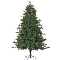 HOMCOM kunstkerstboom 1,8 m kerstboom dennenboom PVC PE metaal groen Ø 90 x 180 cm(m-1)