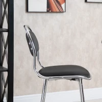 HOMCOM 2er-Set Barhocker mit Fußstütze, modernes Design, 42,5 cm x 48,5 cm x 104 cm, Schwarz(m-7)