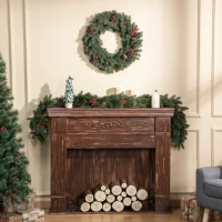 HOMCOM wieniec jodłowy wieniec na drzwi wieniec bożonarodzeniowy pętelka do zawieszenia z tyłu PE zielony Ø 60 x 8 cm(m-2)