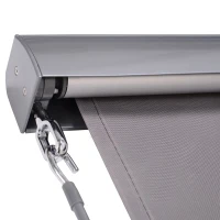 Outsunny Roleta z korbką ręczną Roleta okienna montaż ścienny/dachowy UV50+ aluminium szary 100 x 140 m(m-9)