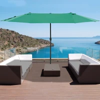 Parasol ze stojakiem parasol ogrodowy podwójny 460x270cm ciemnozielony(m-2)