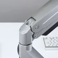 Uchwyt na monitor Vinsetto monitor biurkowy wspornik na monitor z regulacją wysokości przechylany w pionie i w poziomie obrotowy stop aluminium kolor srebrny 60 x 14 x 31-64 cm(m-7)