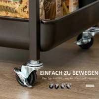 HOMCOM Wózek kuchenny wózek do serwowania z blatem regał rustykalny brąz(m-6)