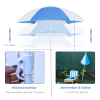 Outsunny® Kinder Sonnenliege mit Sonnenschirm Gartenliege Relaxliege für 3-7 Jahre Holz(m-6)