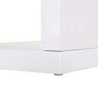 HOMCOM Biurko w kształcie litery L / litery I biurko komputerowe biurko narożne stal nierdzewna kolor biały(m-7)