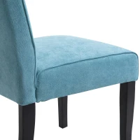 HOMCOM Luxus Esszimmerstuhl, gepolstert und getuftet, Kautschuk, Leinen(m-8)