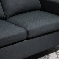 HOMCOM® Sofa narożna L kształt sofa narożna zestaw z szezlongiem lniany szary(m-8)
