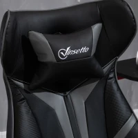 Vinsetto Fotel gamingowy ergonomiczne krzesło komputerowe z funkcją przechylania stal kolor szary(m-8)