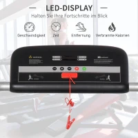 HOMCOM Elektrisches Laufband mit LED-Display Faltbares Fitnessgerät 1-12 Km/h Stahl Schwarz 138 x 67 x 111 cm(m-6)