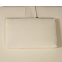 Outsunny Gartenliege Sonnenliege Liegestuhl Gartenmöbel klappbar verstellbar Akazienholz Natur+Weiß L197 x B72 x H(34–84) cm(m-9)