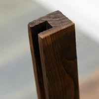 Outsunny Scherengitter Absperrgitter Scherensperre ausziehbar 37-225 cm Garten Holz Verkohlt 225 x 30 x 106 cm(m-5)